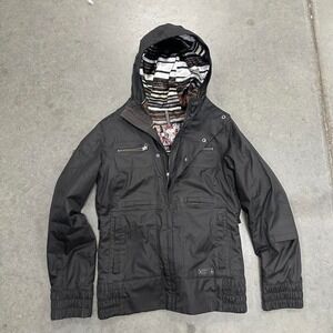 Black y2k Burton snowboard jacket with hood
